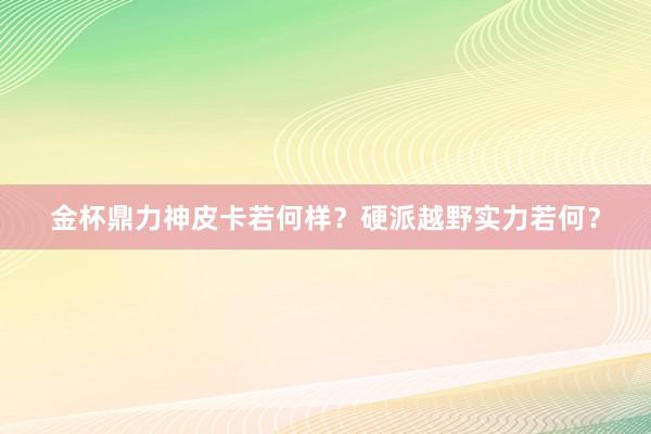 金杯鼎力神皮卡若何样？硬派越野实力若何？