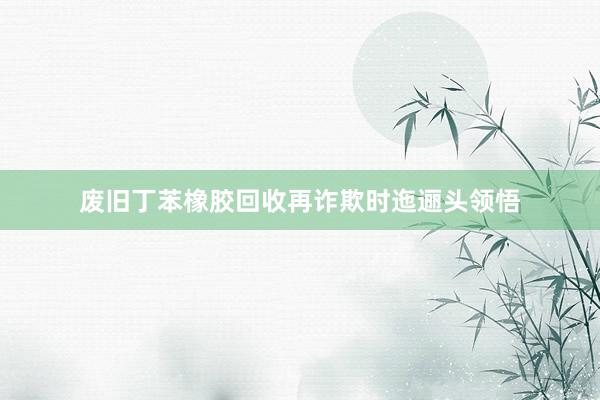 废旧丁苯橡胶回收再诈欺时迤逦头领悟