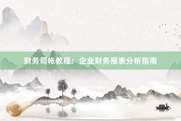财务司帐教程：企业财务报表分析指南